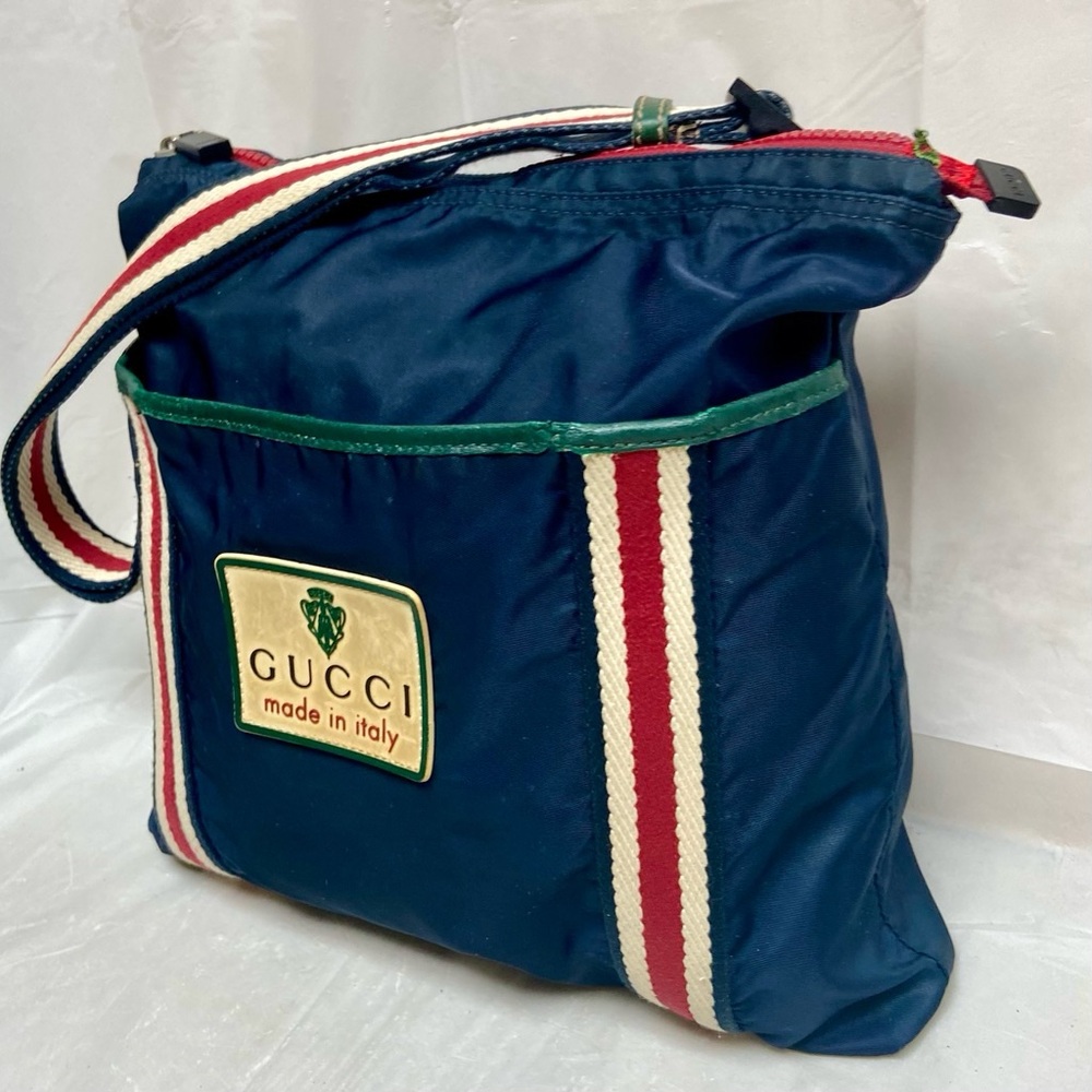 Vintage, Gucci, Rare Nylon, Red White and Blue Shoulder-Crossbody Bag - Picture 2 of 16